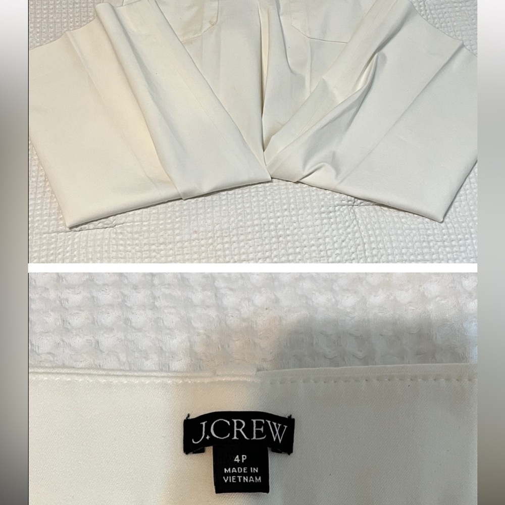 J. Crew Cream Ankle Cropped Pants